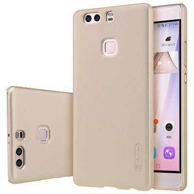 Пластиковый чехол с пленкой Nillkin Super Frosted Shield Gold для Huawei P9 Plus - фото 3 - id-p48809322