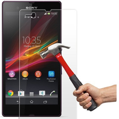 Противоударное защитное стекло Ainy Tempered Glass Protector 0.3mm для Sony Xperia Z L36h - фото 2 - id-p48809378