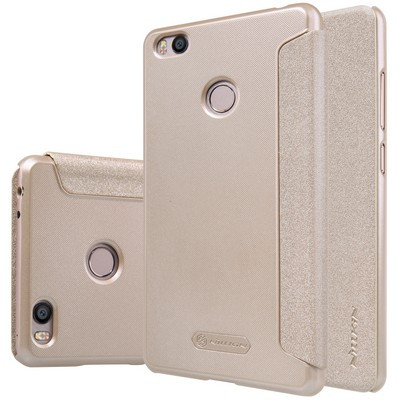 Полиуретановый чехол книга Nillkin Sparkle Leather Case Gold для Xiaomi Mi4S - фото 3 - id-p48809499