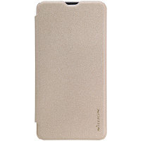 Полиуретановый чехол книга Nillkin Sparkle Leather Case Gold для Microsoft Lumia 550