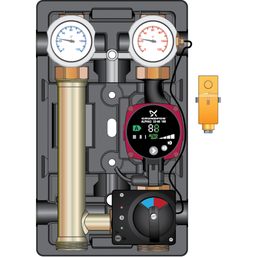 Насосная группа Meibes Поколение 8 группа MTVE 1” с насосом Grundfos UPS 25-60