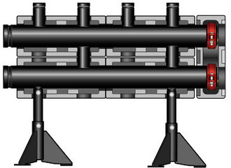 Коллектор распределительный Meibes большой мощности на 2 контура (от 280 до 2300 кВт)