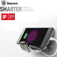 Умное зарядное устройство Baseus Smart Traveler Charger 1USB-1A, 2USB-2.4A