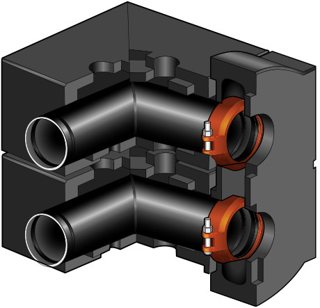 Комплект углового соединения Meibes для распледелительных коллекторов большой мощности - 2 шт. 700 кВт - фото 1 - id-p48819979