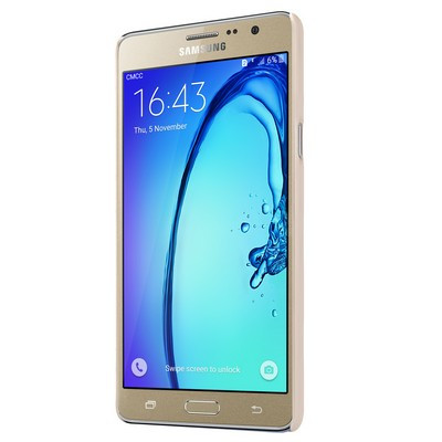 Пластиковый чехол с пленкой Nillkin Super Frosted Shield Gold для Samsung Galaxy On7 - фото 2 - id-p48809904