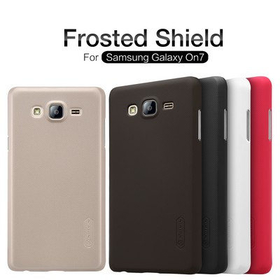 Пластиковый чехол с пленкой Nillkin Super Frosted Shield Gold для Samsung Galaxy On7 - фото 4 - id-p48809904