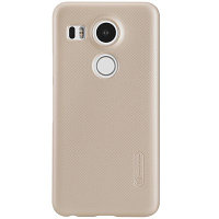 Пластиковый чехол с пленкой Nillkin Super Frosted Shield Gold для LG Nexus 5X