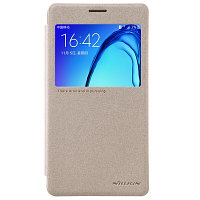 Полиуретановый чехол Nillkin Sparkle Leather Case Gold для Samsung Galaxy On7