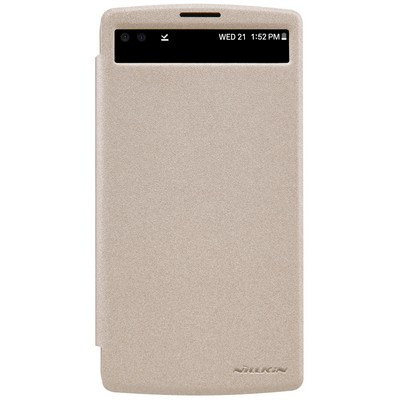 Полиуретановый чехол Nillkin Sparkle Leather Case Gold для LG V10 - фото 1 - id-p48809993