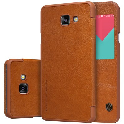 Кожаный чехол Nillkin Qin Leather Case Brown для Samsung A710F Galaxy A7 (2016) - фото 3 - id-p48810051