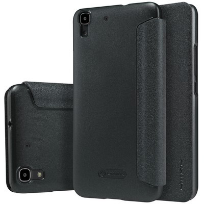 Полиуретановый чехол Nillkin Sparkle Leather Case Black для Huawei Ascend Y6 (Y625) - фото 3 - id-p48810127