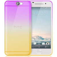 Гелевый бампер с пленкой Imak TPU Purple-Yellow для HTC One A9