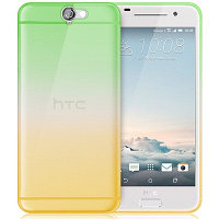 Гелевый бампер с пленкой Imak TPU Green-Yellow для HTC One A9