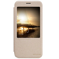 Полиуретановый чехол Nillkin Sparkle Leather Case Gold для Huawei G7 Plus