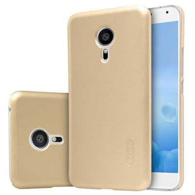 Пластиковый чехол с пленкой Nillkin Super Frosted Shield Gold для Meizu Pro 5 - фото 3 - id-p48810281