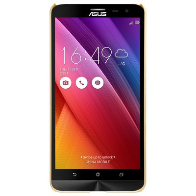 Пластиковый чехол с пленкой Nillkin Super Frosted Shield Gold для Asus Zenfone 2 Laser ZE601KL - фото 2 - id-p48810309