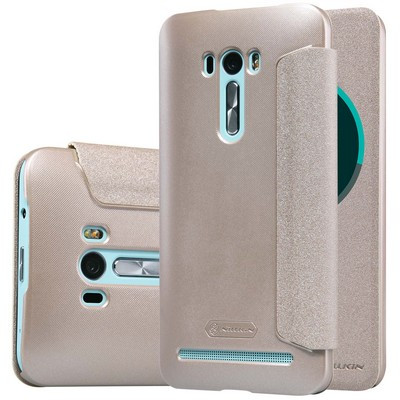 Полиуретановый чехол Nillkin Sparkle Leather Case Gold для Asus Zenfone Selfie ZD551KL - фото 3 - id-p48810375