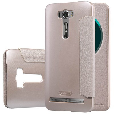 Полиуретановый чехол Nillkin Sparkle Leather Case Gold для Asus Zenfone 2 Laser ZE601KL - фото 3 - id-p48810378