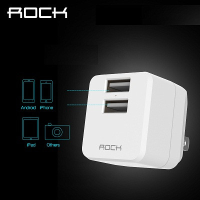 Зарядное устройство Rock Mini Tank Travel Chargerr 2 USB 2,4A - фото 2 - id-p48810446