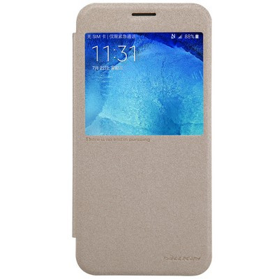 Полиуретановый чехол Nillkin Sparkle Leather Case Gold для Samsung Galaxy A8 - фото 1 - id-p48810681