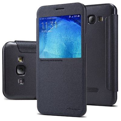 Полиуретановый чехол Nillkin Sparkle Leather Case Black для Samsung Galaxy A8 - фото 3 - id-p48810682