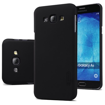 Пластиковый чехол с пленкой Nillkin Super Frosted Shield Black для Samsung Galaxy A8 - фото 3 - id-p48810730