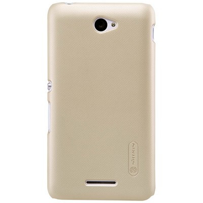 Пластиковый чехол с пленкой Nillkin Super Frosted Shield Gold для Sony Xperia E4 - фото 1 - id-p48810999