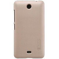 Пластиковый чехол с пленкой Nillkin Super Frosted Shield Gold для Microsoft Lumia 430