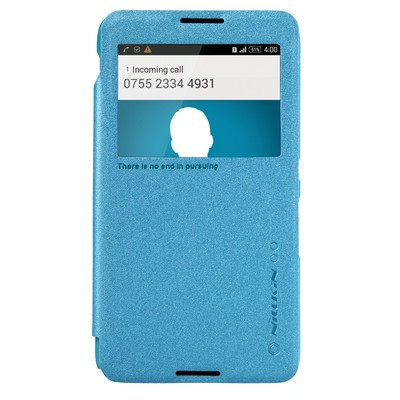 Полиуретановый чехол Nillkin Sparkle Leather Case Blue для Sony Xperia E4 - фото 1 - id-p48811124