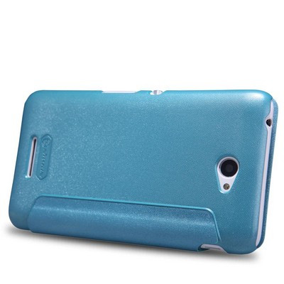 Полиуретановый чехол Nillkin Sparkle Leather Case Blue для Sony Xperia E4 - фото 3 - id-p48811124