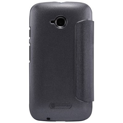 Полиуретановый чехол Nillkin Sparkle Leather Case Black для Motorola Moto E2/ XT1505 - фото 2 - id-p48811130