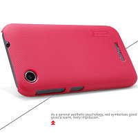 Пластиковый чехол с пленкой Nillkin Super Frosted Shield Red для HTC Desire 320