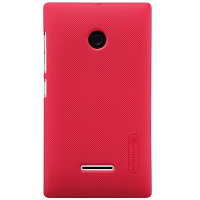 Пластиковый чехол с пленкой Nillkin Super Frosted Shield Red для Microsoft Lumia 435