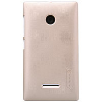 Пластиковый чехол с пленкой Nillkin Super Frosted Shield Gold для Microsoft Lumia 435