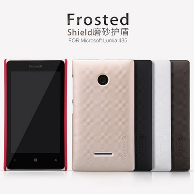 Пластиковый чехол с пленкой Nillkin Super Frosted Shield Gold для Microsoft Lumia 435 - фото 4 - id-p48811639