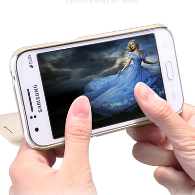 Полиуретановый чехол Nillkin Sparkle Leather Case White для Samsung Galaxy J1 - фото 2 - id-p48811653