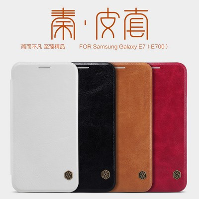 Кожаный чехол Nillkin Qin Leather Case Red для Samsung Galaxy E7 - фото 4 - id-p48811704