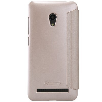 Полиуретановый чехол Nillkin Sparkle Leather Case Gold для Asus Zenfone 5 Lite - фото 2 - id-p48811743