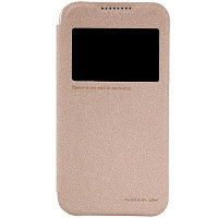 Полиуретановый чехол книга Nillkin Sparkle Case Gold для HTC Desire 320