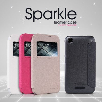 Полиуретановый чехол книга Nillkin Sparkle Case White для HTC Desire 320 - фото 4 - id-p48811767