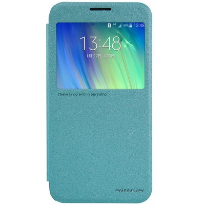 Полиуретановый чехол Nillkin Sparkle Leather Case Blue для Samsung Galaxy E7 - фото 1 - id-p48811791