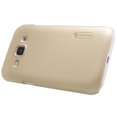 Пластиковый чехол с пленкой Nillkin Super Frosted Shield Gold для Samsung Galaxy J1 - фото 3 - id-p48811826