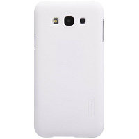 Пластиковый чехол с пленкой Nillkin Super Frosted Shield White для Samsung Galaxy E7