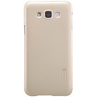 Пластиковый чехол с пленкой Nillkin Super Frosted Shield Gold для Samsung Galaxy E7