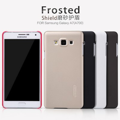 Пластиковый чехол с пленкой Nillkin Super Frosted Shield Gold для Samsung Galaxy A7 - фото 4 - id-p48811837