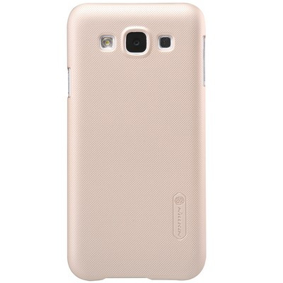 Пластиковый чехол с пленкой Nillkin Super Frosted Shield Gold для Samsung Galaxy E5 - фото 1 - id-p48811844