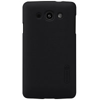 Пластиковый чехол с пленкой Nillkin Super Frosted Shield Black для LG L60 X145