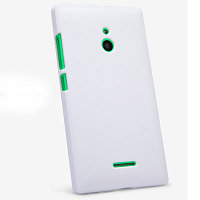 Пластиковый чехол с пленкой Nillkin Super Frosted Shield White для Nokia XL Dual Sim