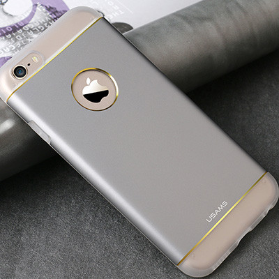 Силиконовый чехол с металлической вставкой Usams Aluminum Noble Series Grey для Apple iPhone 6/6s - фото 1 - id-p48811924