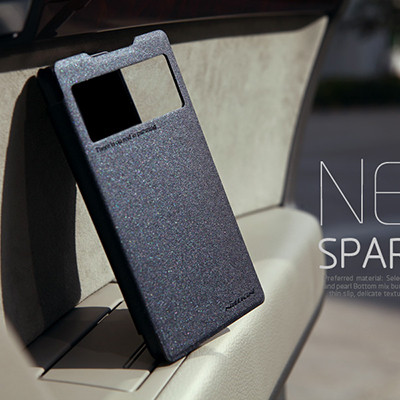 Полиуретановый чехол Nillkin Sparkle Leather Case Black для ZTE Z5S - фото 3 - id-p48812180